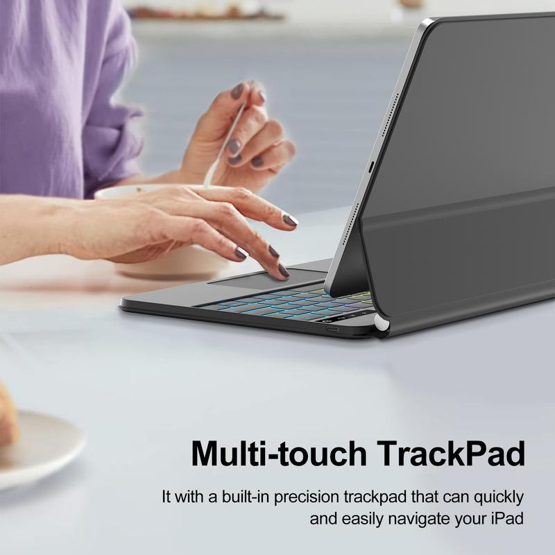 Bluetooth Trackpad Keyboard Case for iPad Pro 12.9 inch Generation, Shockproof Tablet, Smart Backlight Keyboard Cover Magnetic Folio Smart Ipad Bundle