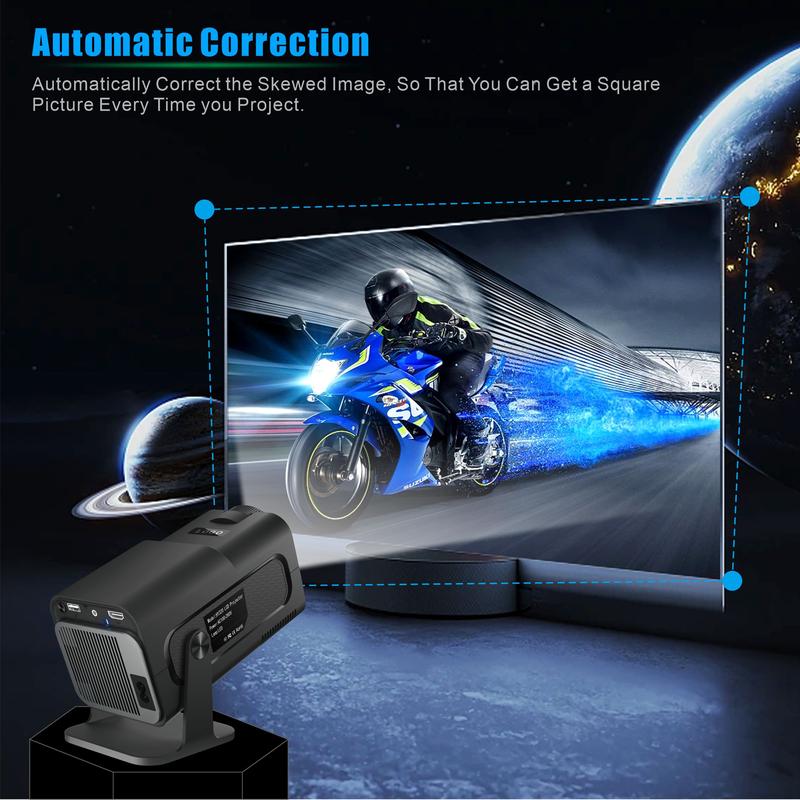 MINI Projector with Android system, 200 Lumens,4K Support Native 1080P,with Bluetooth &WIFI ,Built in Speaker ,40-200 Screen Display ,180° Rotation, Android 11.0 ,Auto Keystone  ,Multi-Device  Screen Mirror ,Outdoor Camping Party projector Audio