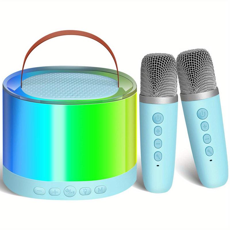 Portable Mini Karaoke Machine, Rechargeable Wireless Microphone & Speaker with LED Light, Portable Karaoke Machine for Home, Party, Outdoor