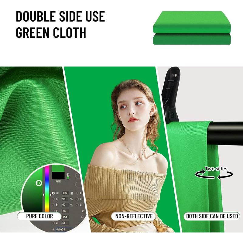 10 X10 FT Green Backdrop Cloth for Photography, Large Green Screen Background for Photoshoot, Green Cloth Fabric Curtain Chromakey Video Photoshoot Studio YouTube Conference Streaming