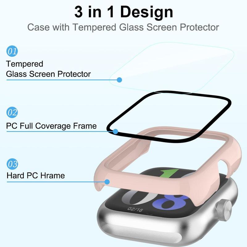 Smart Watch Screen Protector Case, 2 Counts Ultra-Thin PC Hardness Full Coverage Protective Case, Wearable Accessories Compatible with Vivo Watch GT