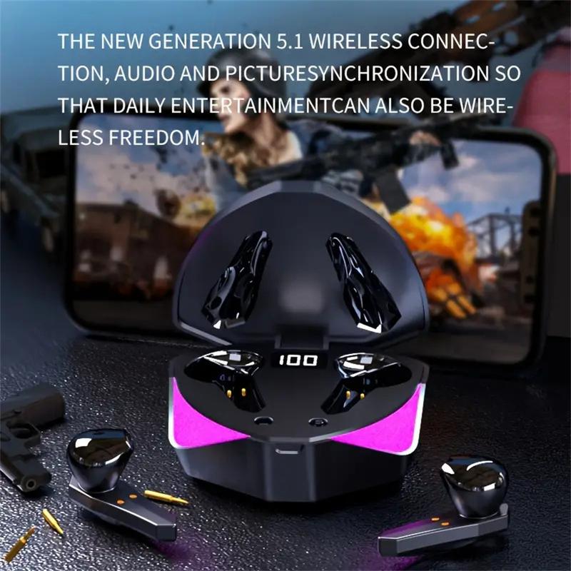 Wireless gaming earphones, 65ms low latency wireless 5.0 3-hole noise cancelling TWS in ear suitable for Call of Duty gamers, Audio Headphones Earbud Electronic Headset Headset