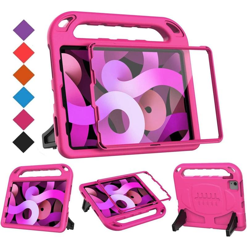 Case,Built in Screen Protector, Shockproof Handle Stand Case 10.9”, Rose Accessories Computer