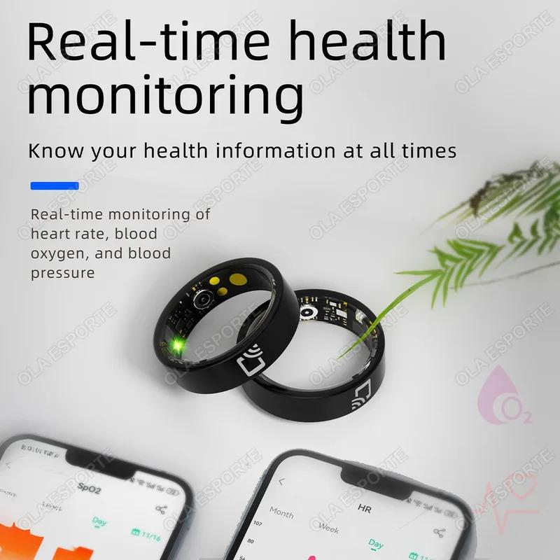 Smart Ring NFC Ring Health Fitness Tracker Ceramic Health Ring 2025 Sleep Tracking Heart Rate Blood Pressure with Charging Case Wearable Android