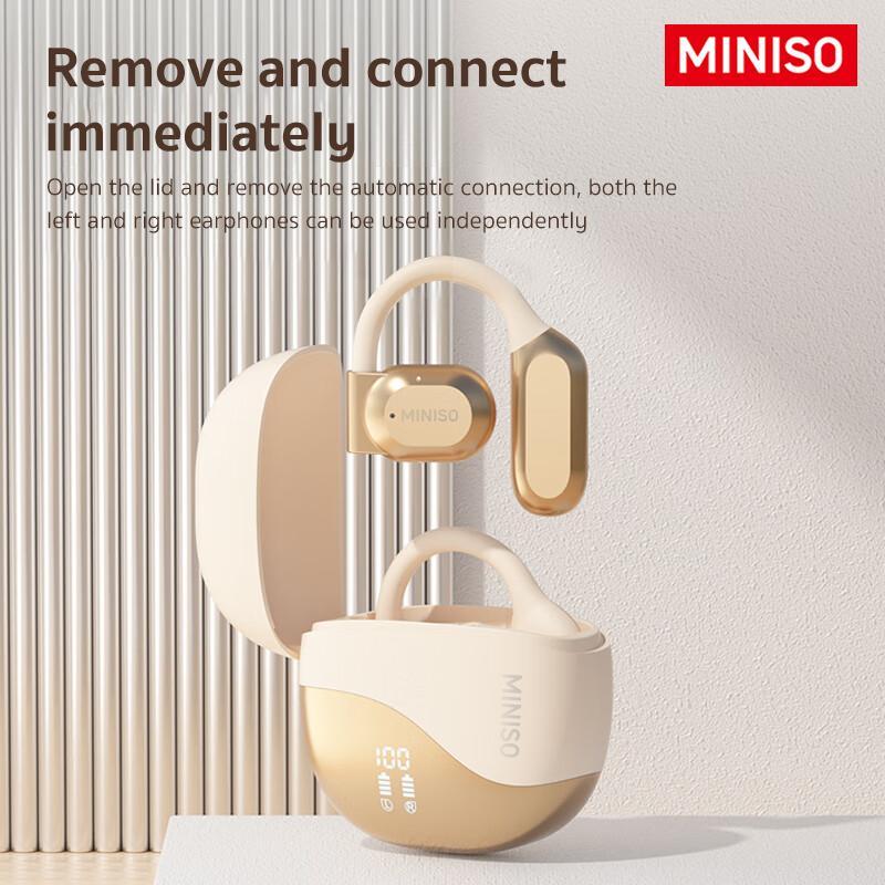 Christmas MINISO X38 Wireless Open Earbud, Noise Cancelling Headphone with Microphone, HiFi Stereo Noise Cancelling Sports Headphone for Electronic Devices