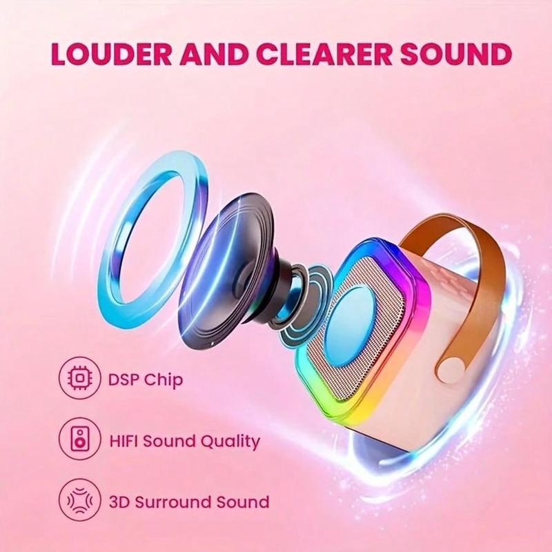 Wireless Speaker Dual Microphone Karaoke Speaker With Dual Noise Cancellation, Home Mini Audio Speaker