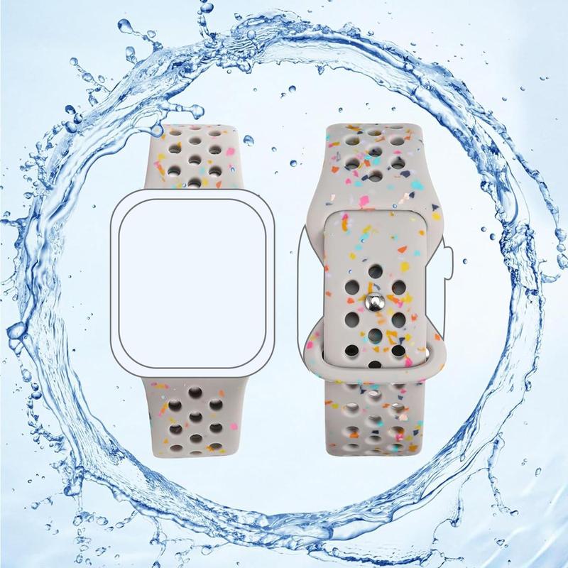 Fashion Colorful Dot Pattern Watch Band (Band Only), 1 Count Soft Silicone Watch Band for Women & Men, Wearable Accessories Compatible with Apple Watch Series