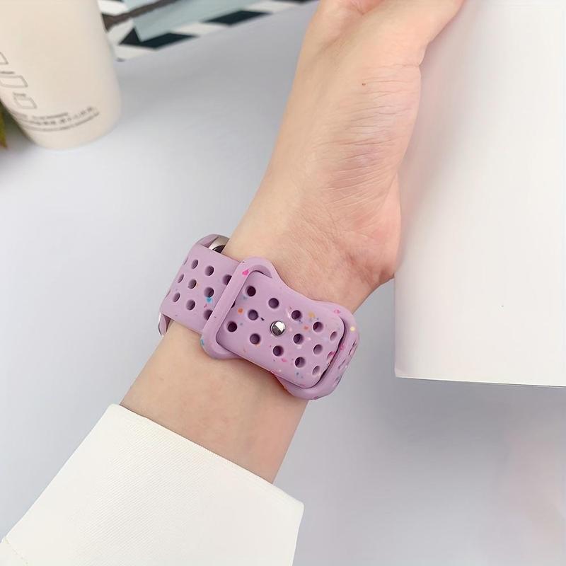 Fashion Colorful Dot Pattern Watch Band (Band Only), 1 Count Soft Silicone Watch Band for Women & Men, Wearable Accessories Compatible with Apple Watch Series