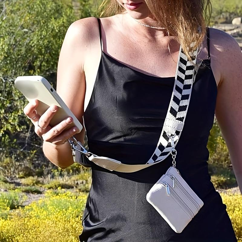 Mobile Phone Strap with Zipper Pocket, Mobile Phone Strap with Zipper Wallet - Crossbody Mobile Phone Chain with Zipper Wallet Smartphone Cellphone