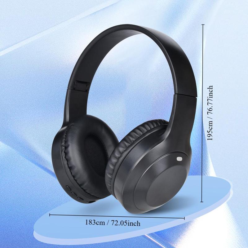 Wireless Over-ear Headphone, Foldable Sports Headphone, Stereo Sound Headphone for Mobile Games & HIFI Music