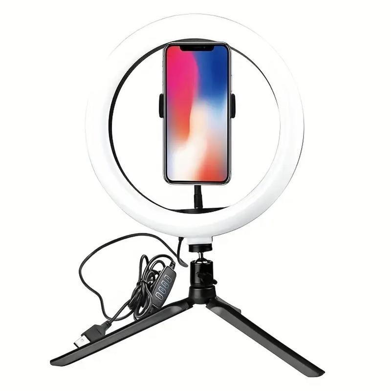 10 Inch LED Ring Light Kit, Selfie Light with Tripod for iPhone Android Smartphone, Camera Flash Light with Tripod, Professional Camera Flash Light for Home Office Use, Room Decor