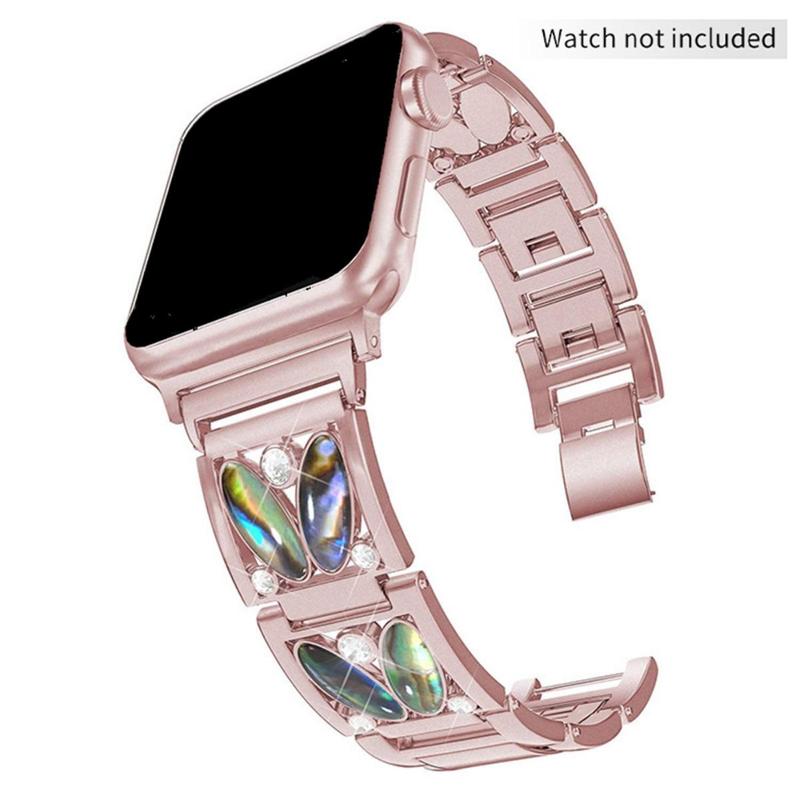 GIROUETTE Rhinestone Watch Band, 1 Count Fashionable Watch Band for Women, Wearable Accessories for Apple Watch Series 9 8 7 6 5 4 3 2