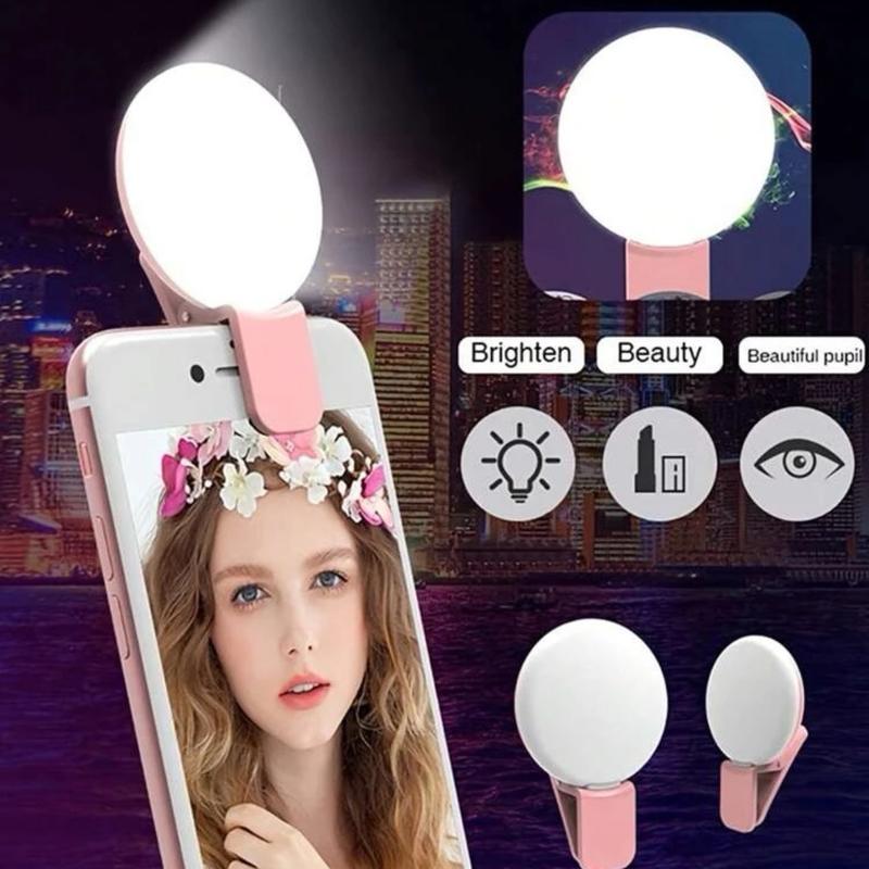 Phone Flash Light Clip, Mini Phone Flash Light, Portable 5 Gear Phone Fill Light, Mobile Phone Selfie Light, Suitable for Mobile Phone, Tablet, Camera, Video, Photography