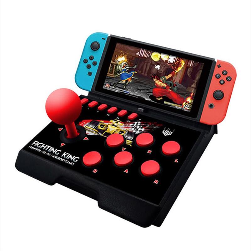 GAMINJA 4 in 1 Retro Arcade Joystick, Charging Station Turbo Fighting Stick Game Controller, Wired Rocker for PS3 Switch PC Android Games Console