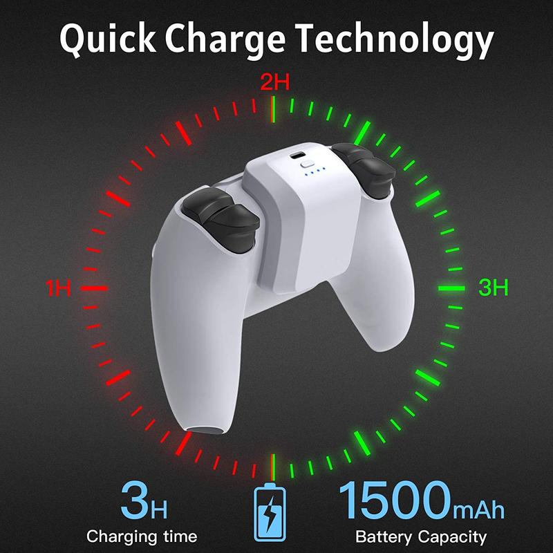 Rechargeable Battery Pack, Compatible with PS5 DualSense Edge Controller, 1500mAh Portable Lightweight Battery Pack with LED Indicator and USB Type-C Charging Cable, Controller Gaming Accessories Console for Playstation 5 Scuf Controller