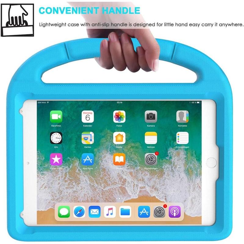 Pad Mini 5 4 3 2 1 Case for S, Durable Shockproof Protective Handle Bumper Stand Cover with 2*Screen Protectors for 7.9 Inch Pad Mini 5th 4th 3rd 2nd 1st Generation, Blue