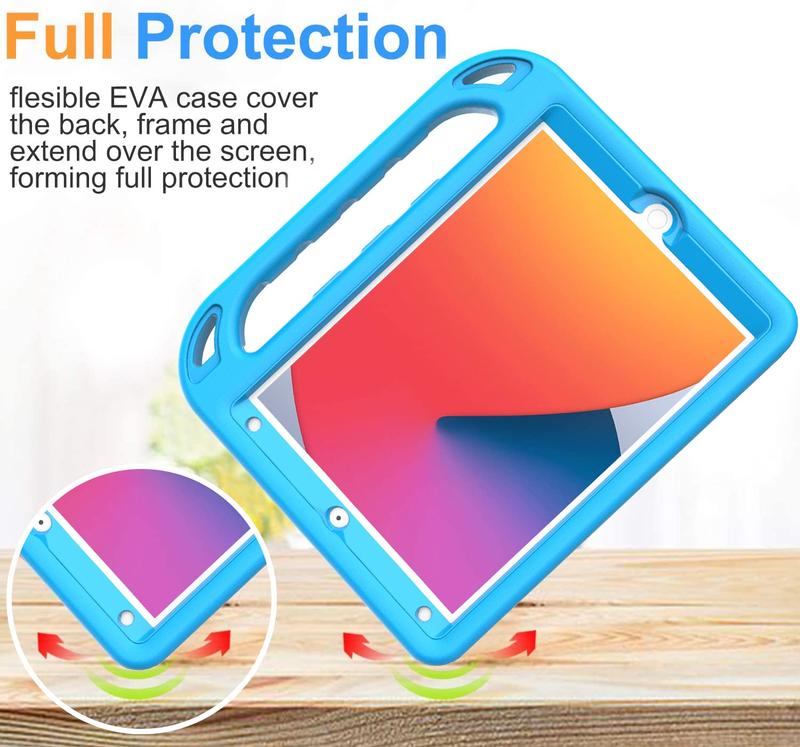 Kids Case for New iPad 10.2 2021 2020 2019 - iPad 9th 8th 7th Generation Case for Kids, with Built-in Screen Protector, Shockproof Handle Stand Kids Case for iPad 10.2