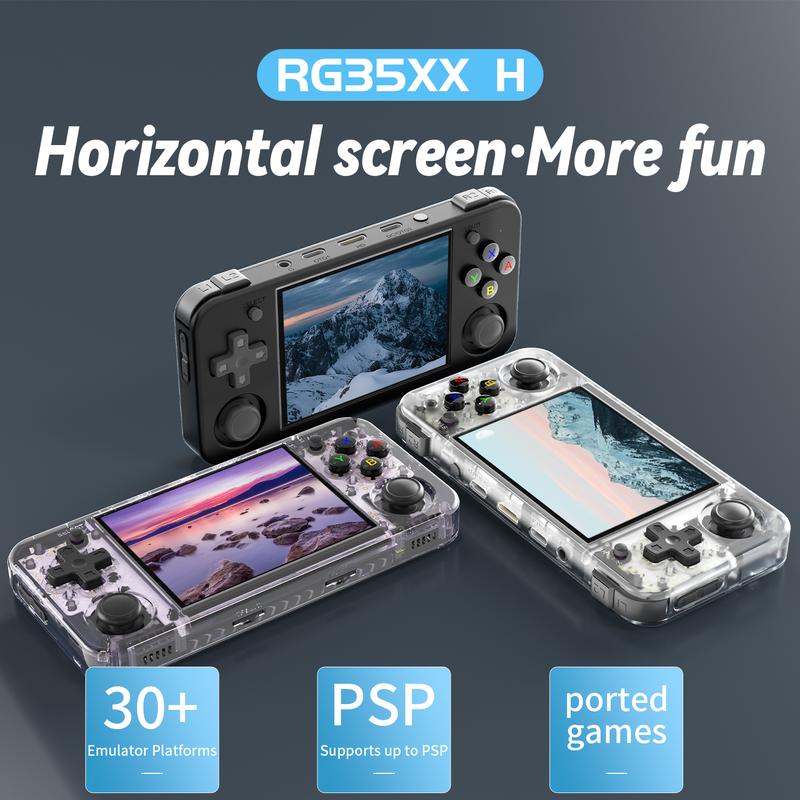 ANBERNIC RG35XX H Retro Handheld Game Console  3.5 Inch IPS Screen Linux  64-bit System RG35XXH 64G 5K+ Games Support HD-MI TV Output 5G WiFi Bluetooth 4.2 Li-polymer  3300mAh Gift