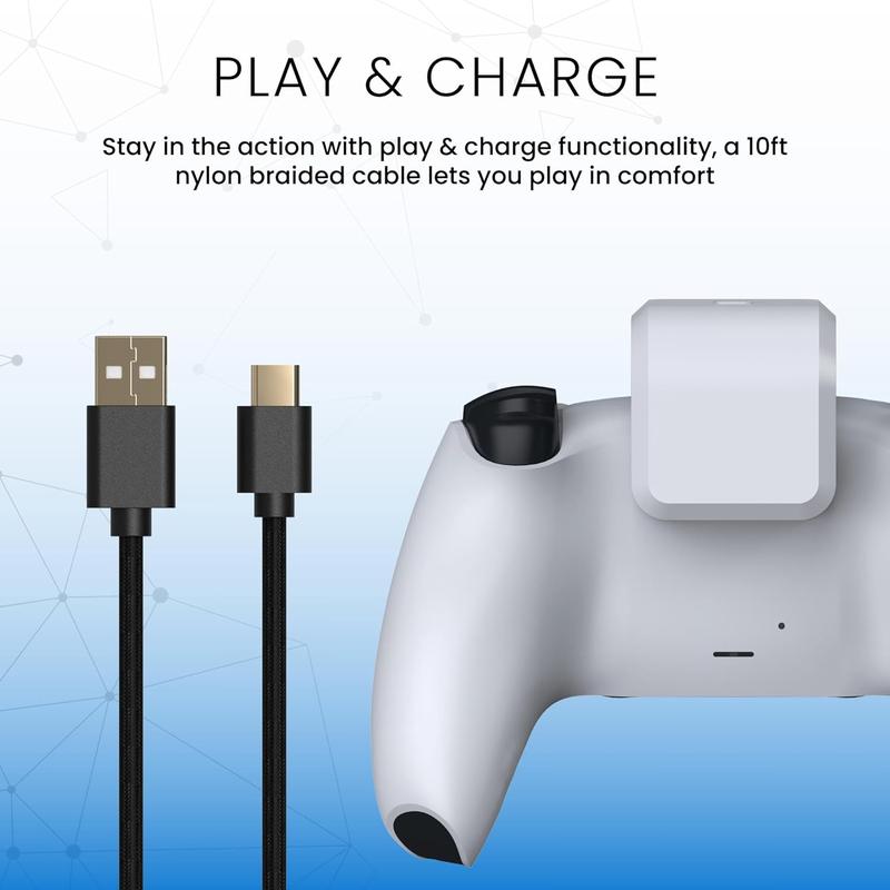 Rechargeable Battery Pack, Compatible with PS5 DualSense Edge Controller, 1500mAh Portable Lightweight Battery Pack with LED Indicator and USB Type-C Charging Cable, Controller Gaming Accessories Console for Playstation 5 Scuf Controller