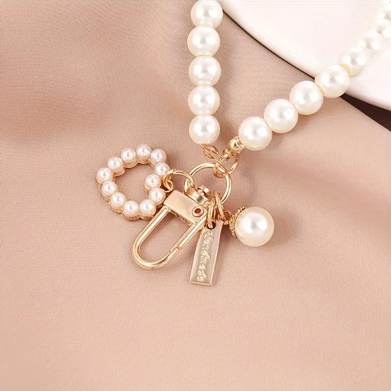 Faux Pearl Decor Phone Strap, Cute Shell & Heart-shaped Bracelet, Phone Decorative Lanyard for Women & Girls, Fashion Phone Accessories for Mobile Phones