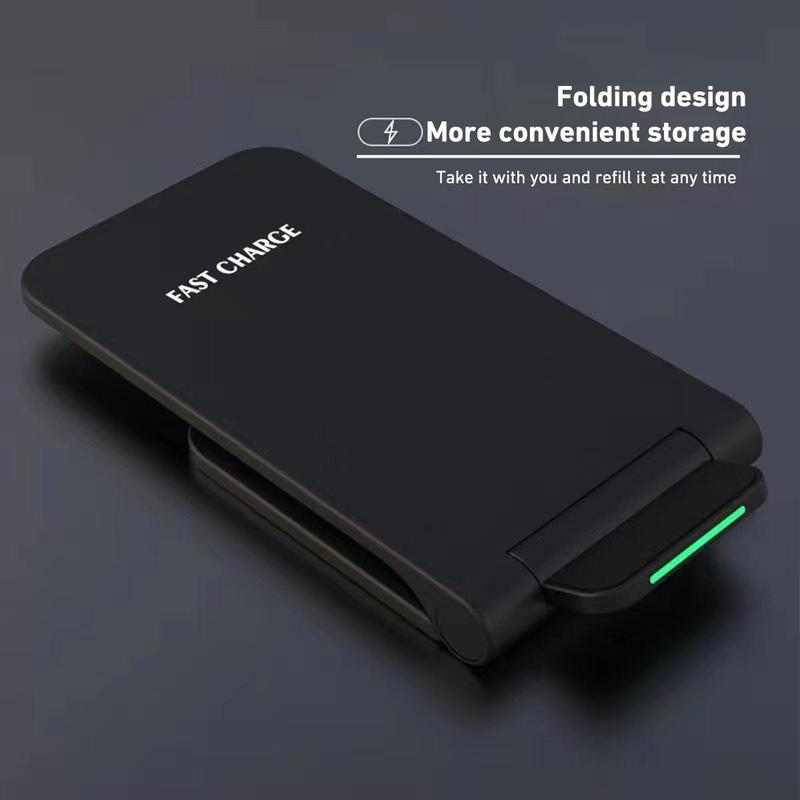 Portable Wireless Fast Charger for Phone, 15W Foldable Phone Charging Stand, Multifunctional Charging Docks for Home Office Travel