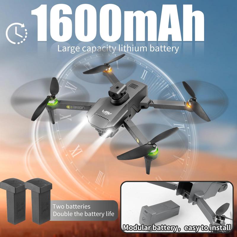 4K Drones with 5GHz WiFi for Adults & Kids, RC Quadcopter, 90° Electric Adjustable Lens & 50x Zoom