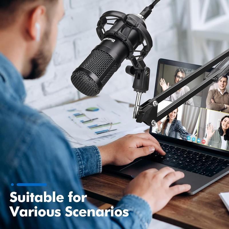 USB Gaming PC Microphone ,Professional Cardioid Plug & Play Mic Microphone Kit，with AdvancedChipset,Computer Condenser Microphone,Tripod & Cantilever Mount & Type-c，Adapter, Gaming Streaming, Recording，Audio,Podcast, ,Singing，Video Accessories, carfooks