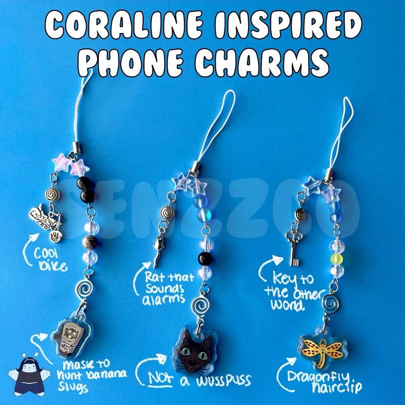 Coraline Inspired Phone Charms