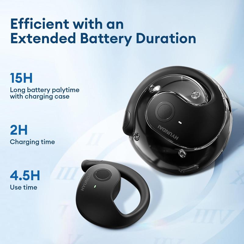 HYUNDAI HY-T26 Pro Wireless Earphone, Ear Mounted BT Headset with Translation Function, AI Intelligent Function Earphone for Cross-language Communication