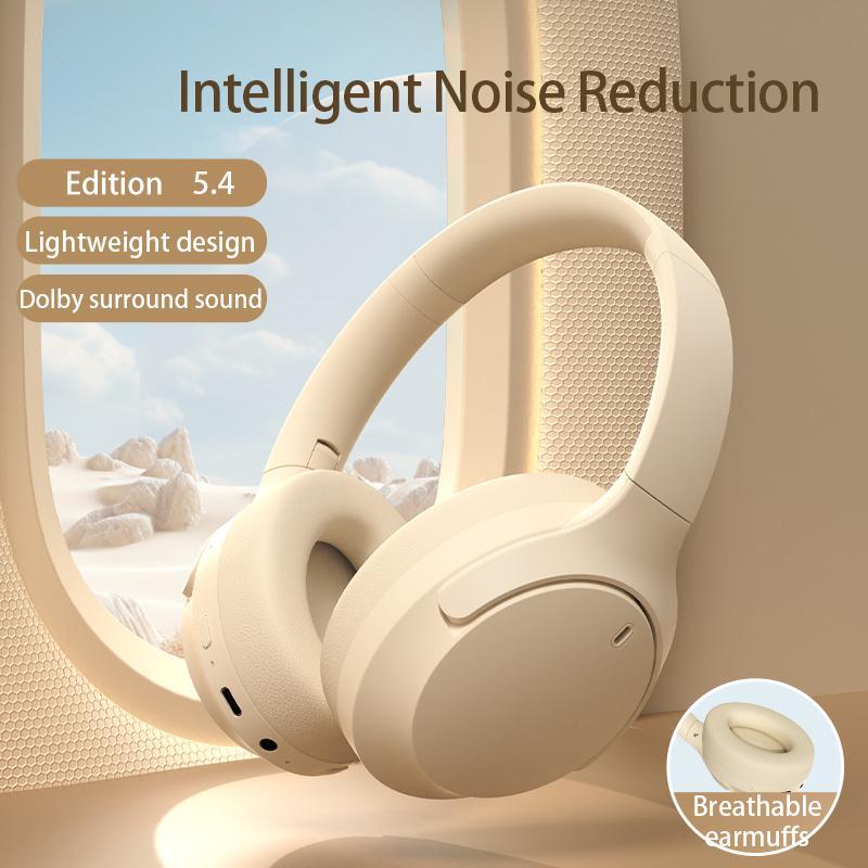 Wireless Over-ear Design Headphone, Noise Cancelling Headphone, Foldable Headset for Mobile Phone, Computer, Travel, Exercise