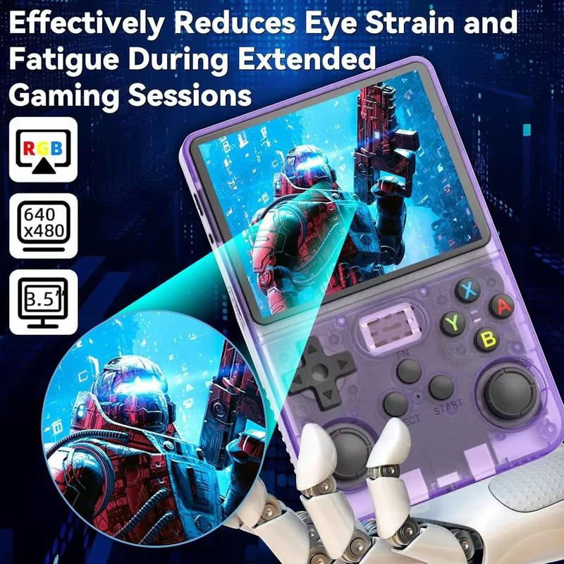 R36S Open Source Handheld Game Console HD Retro Arcade 3D Dual System Joystick Handheld Linux System 3.5-inch Scre Portable Retro Game Console Preset 1500 games Christmas Coolest Gift， Black Friday Promotion Protection