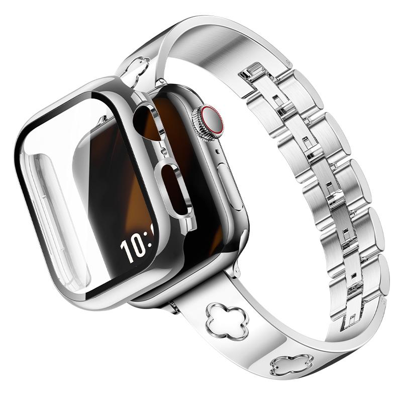 Missair Luxury Band & PC Cover Case Solid Compatible with Apple Watch 40mm 41mm 42mm 44mm 45mm 46mm 49mm-Adjustable Stainless Steel Bracelet Accessory