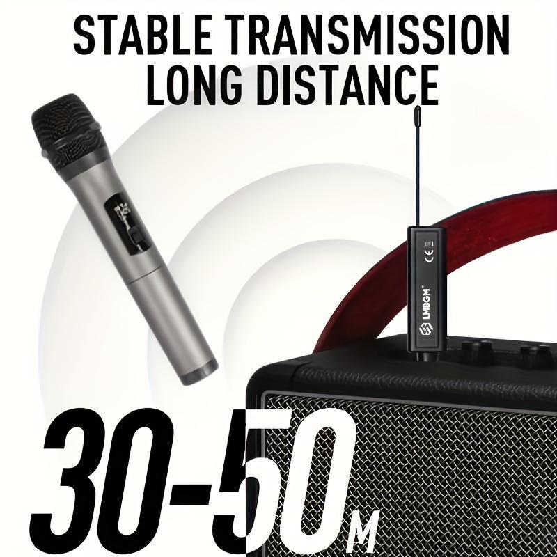 LMBGM Wireless Microphone, USB Rechargeable Handheld Microphone, Portable Microphone for Home KTV Outdoor Performance Use