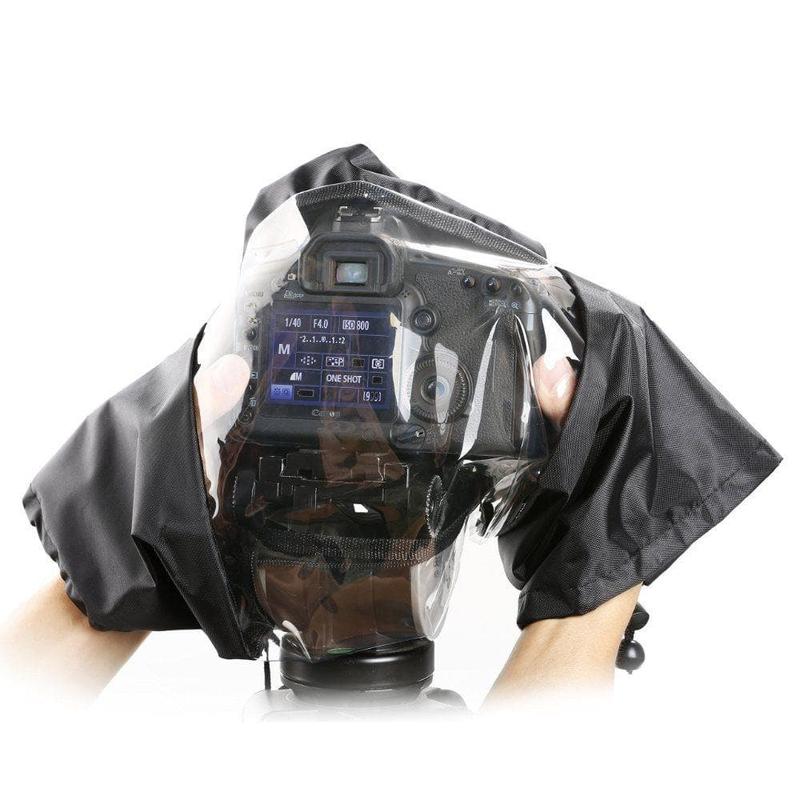 Movo - CRC01 Waterproof Nylon Camera Rain Cover with Enclosed Hand Sleeves Compatible with Canon EOS, Nikon, Sony, Olympus, Pentax and Panasonic DSLR Cameras