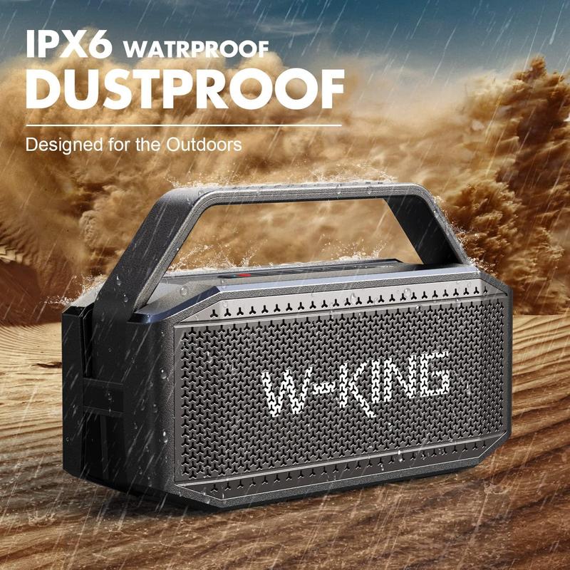 W-KING 60W(80W Peak) Portable Loud Bluetooth Speakers with Subwoofer, Waterproof Bluetooth Speaker Wireless, Deep Bass Pairing 40H Power Bank TF AUX EQ, Large Outdoor Speaker Boombox for Party, Home