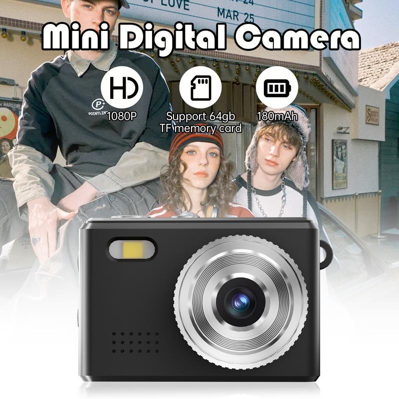 WESECUU Mini Camera,Small and Exquisite Retro Small Digital Camera with LED Flash,Portable Travel Thumb Camera for Life Record, Suitable for Going Out