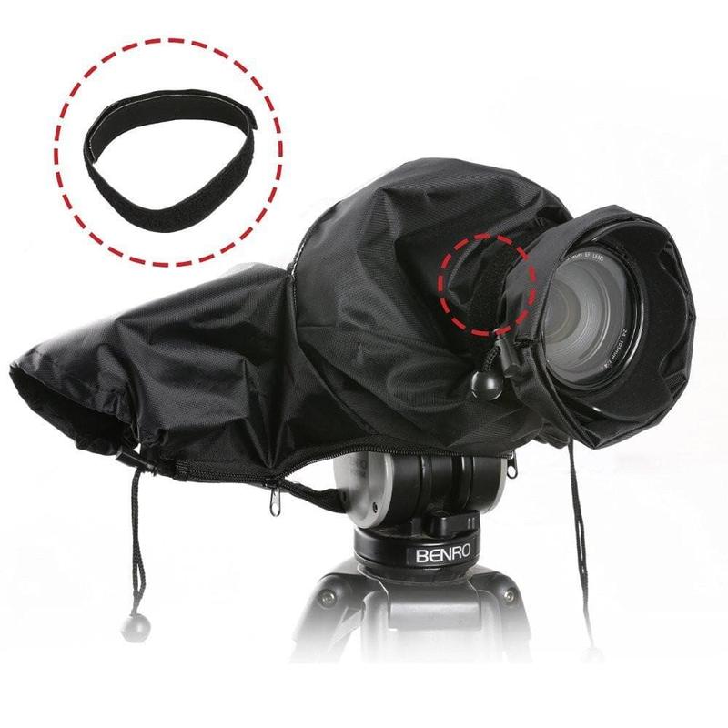 Movo - CRC01 Waterproof Nylon Camera Rain Cover with Enclosed Hand Sleeves Compatible with Canon EOS, Nikon, Sony, Olympus, Pentax and Panasonic DSLR Cameras