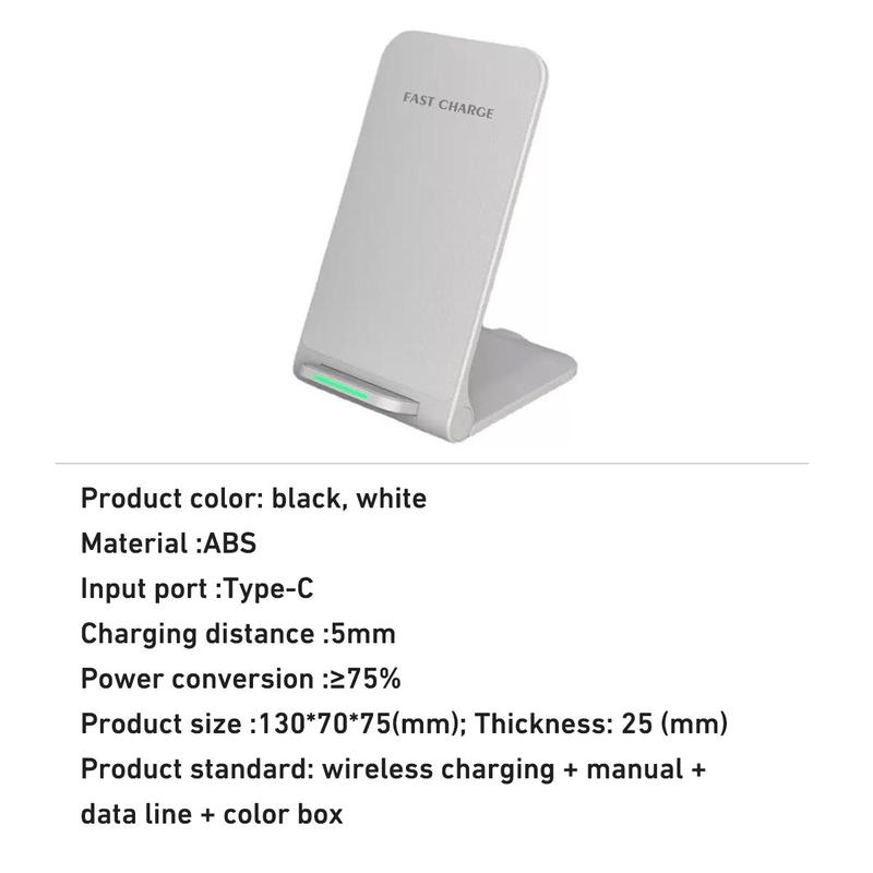 Portable Wireless Fast Charger for Phone, 15W Foldable Phone Charging Stand, Multifunctional Charging Docks for Home Office Travel