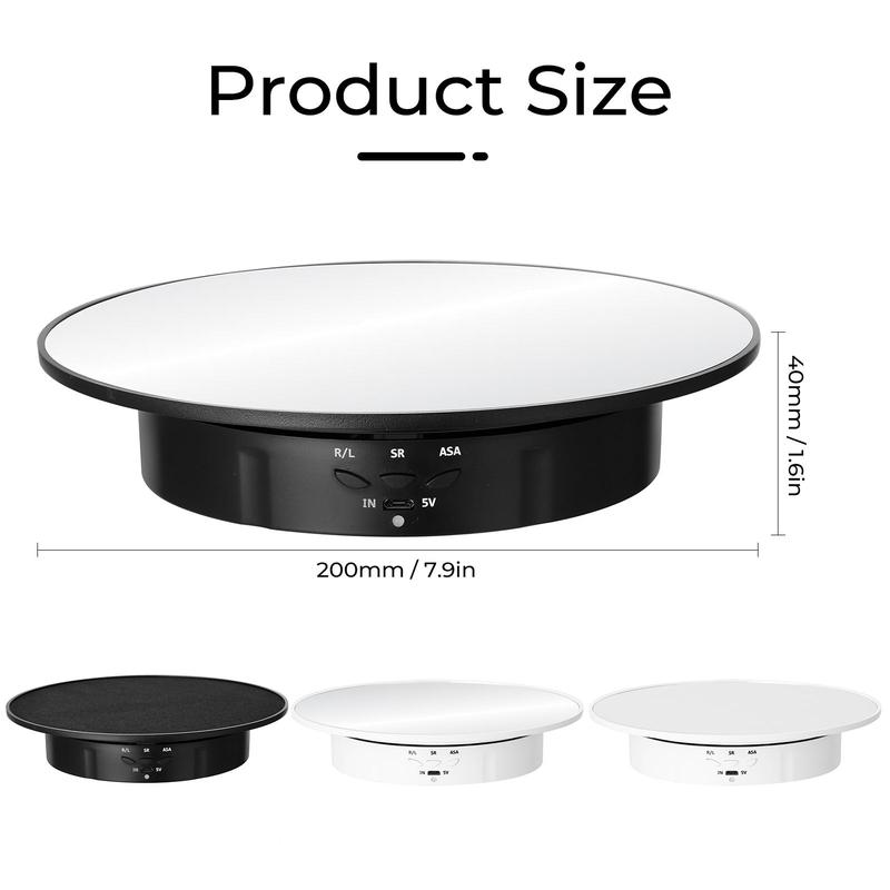 3-speed Photography Rotating Display Stand, 1 Count USB Rechargeable battery Powered 360 Degree Electric Rotating Product Display Turntable, Display Booth for Video Shooting(without Battery)