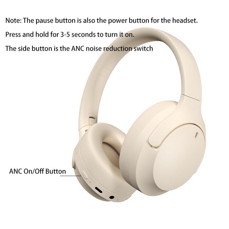 Wireless Over-ear Design Headphone, Noise Cancelling Headphone, Foldable Headset for Mobile Phone, Computer, Travel, Exercise