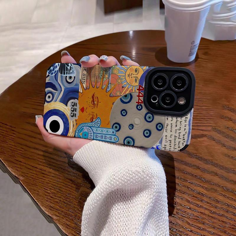 Aesthetic Illustration Eye Pattern Phone Cases, 1 Count 3D Phone Case, Shockproof Phone Protective Cover, Phone Accessories Compatible with iPhone 16 Series iPhone 15 Pro Max Case iPhone 11 Cases iPhone 14 Pro Max Case iPhone 15 Cases, Birthday Gifts