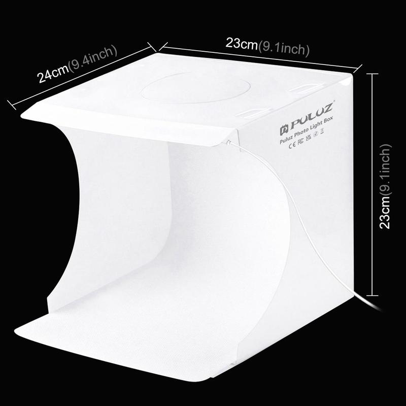 Portable Foldable Photography Studio Box, USB Powered 550LM Light Photo Lighting Studio Shooting Tent Box with 6 Colors Photography Backdrops