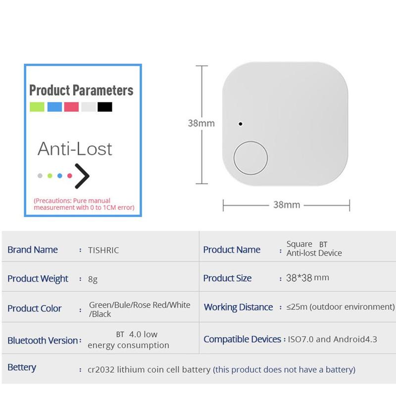 Key Finder, Portable Mini GPS Tracker, Replaceable Battery Tracker, Suitable for Keys, Wallets, Luggage, Compatible with IOS & Android