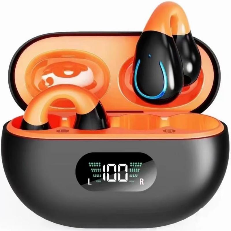 Wireless Earbuds Bluetooth 5.3, Sports Earphones Built-in Microphone with Earhooks & Ear Hook, Wireless Charging Case & Display, Waterproof Fitness Headphones for Running Audio Electronic Headset Chargeable