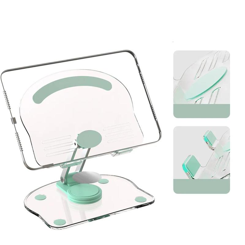 Rotatable Desktop Phone Holder, Adjustable Acrylic Tablet Stand, Portable Transparent Monitor Tablet Holder Mount for Home Office Outdoor