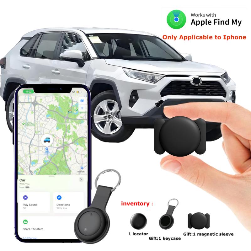 Car GPS Tracker, Miniature GPS Tracking Device with Waterproof Magnetic Enclosure - No Subscription Charges - Compatible with Apple Find My (iOS Only)