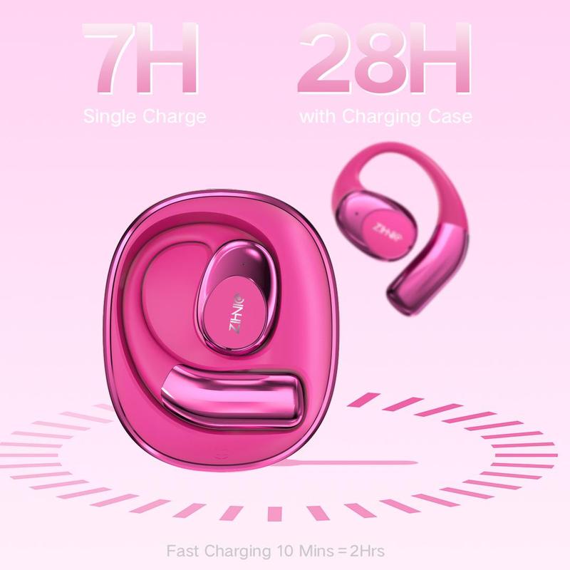 [Exclusive for lifewiththecarrs]ZIHNIC S09 Open-ear Earbuds,V5.4, IPX5 Waterproof,35Hrs Playtime,On Ear Headphones Immersive Premium Sound Long Distance Connection Headset with Charging Case Audio Electronic