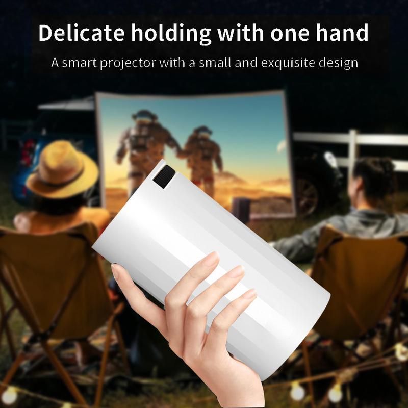 Mini Portable Projector, Christmas presents,4K 1080P Full HD Supported, WiFi6+Bluetooth 5.0,180°Rotatable Outdoor Projector,Built-in Android