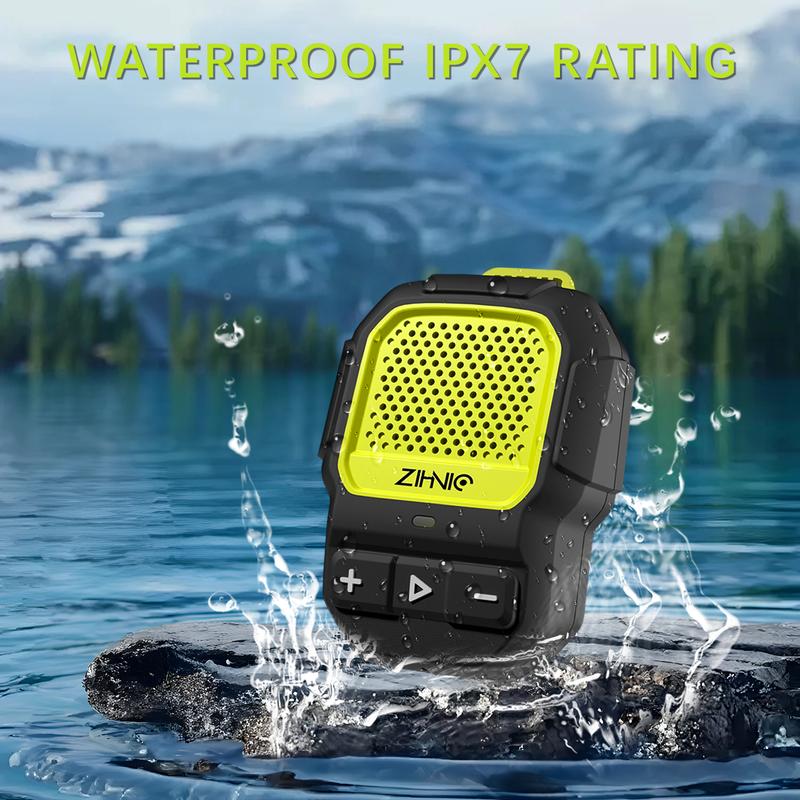 ZIHNIC Wearable Bluetooth Speaker S8, 15H Long Playtime Wireless Speaker, Waterproof IP67 Rating, Comfortable Speaker for Outdoor Fun-Black