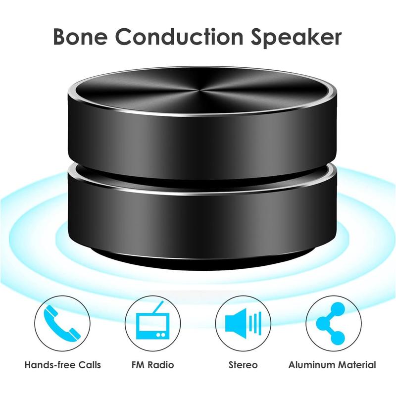 Bluetooth Speakers, Bone Conduction Portable Wireless Speakers with Louder Volume, Suction Cup Mounted, Crystal Clear Sound, Rich Bass, Mini Music Player for Home, Outdoor, Party,Wearable Loop, Resonance Function for Dynamic Audio Experience bt speaker